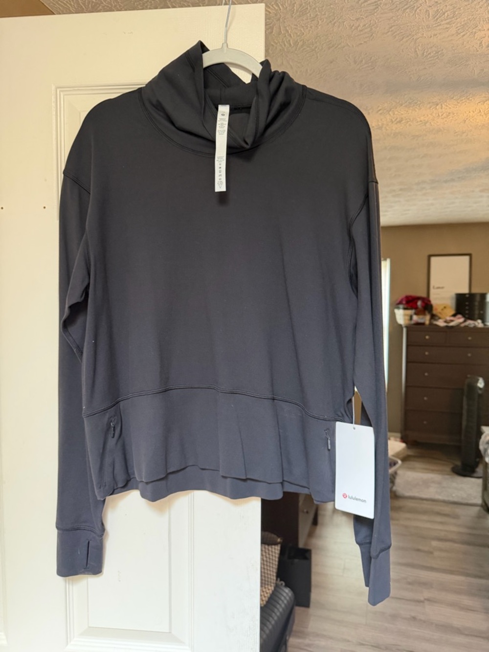 lululemon athletica Black Funnel Neck Sweatshirt